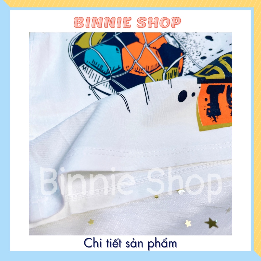 Áo thun tay ngắn bé trai BINNIE SHOP Áo phông cotton cộc tay quảng châu cho bé từ 7-17kg (0-4 tuổi)  AT1