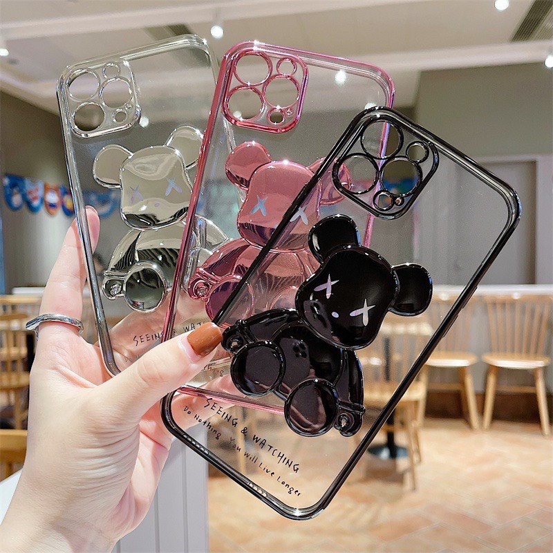 Ốp Lưng Iphone Gấu Kaws Viền Xi 6splus/7/7plus/8/8plus/x/xr/xs/11/12/pro/max/plus/promax/13promax