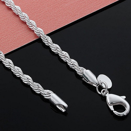 Dây Chuyền Charm Thời Trạng Loại Dây Bạc 925 Xoắn Dành Cho Cả Nam Và Nữ