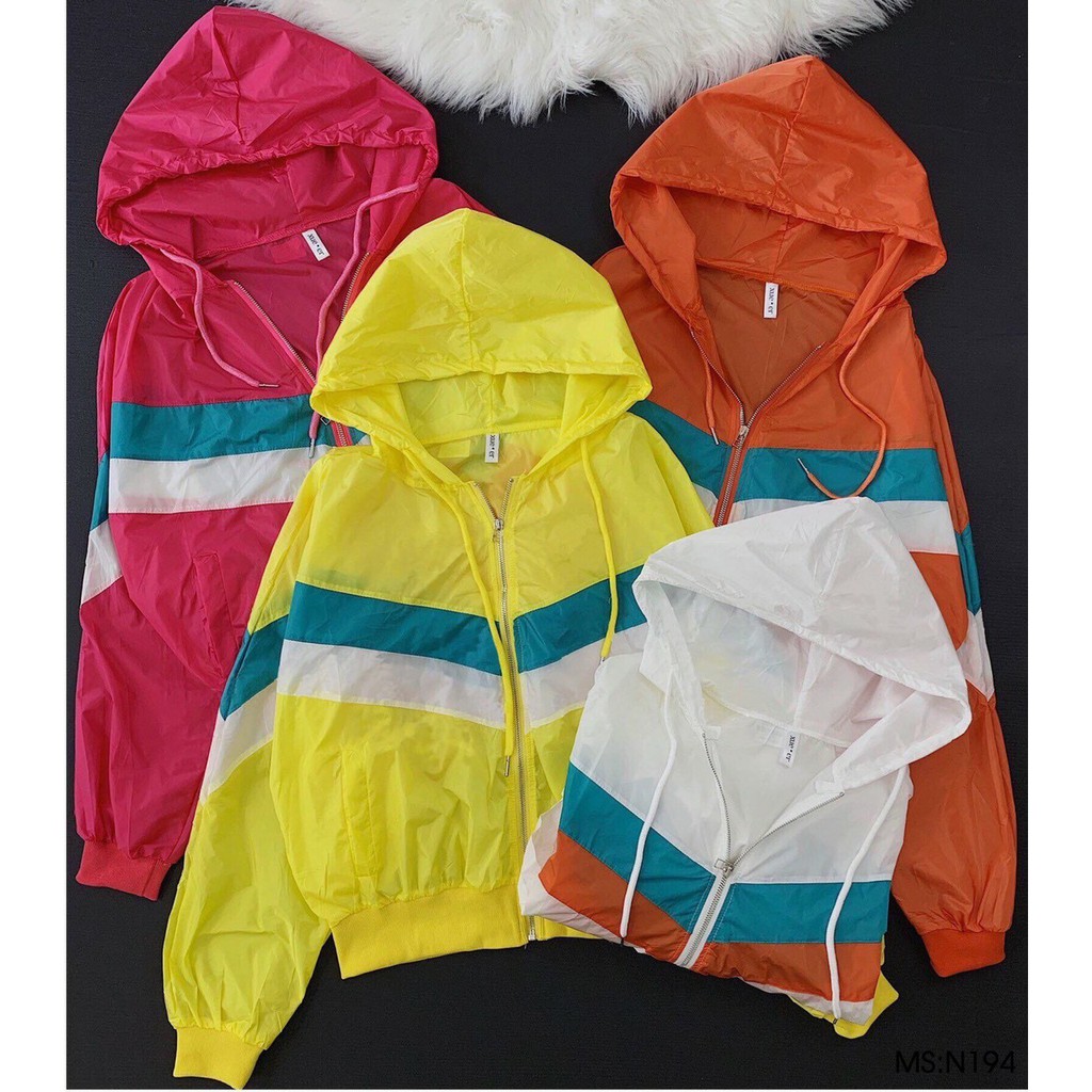 ÁO KHOÁC DÙ PHỐI 3 MÀU CẦU VỒNG HOT CHẤT XỊN NHIỀU MÀU 1003