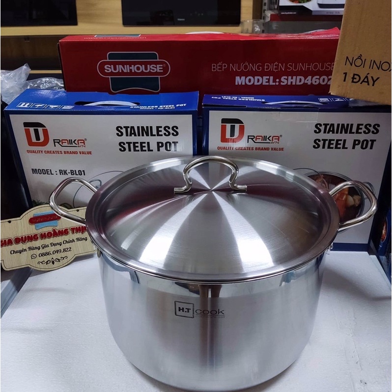 NỒI LUỘC GÀ INOX CAO CẤP HT COOK size 28,30,32CM DUNG TÍCH TRÊN 8 LÍT hàng chính hãng giá tốt