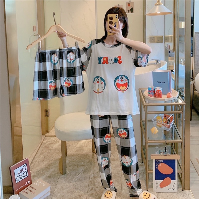 [SHOP UY TÍN]-[RẺ VÔ ĐỊCH] BỘ PIJAMA TAY NGẮN QUẦN SUÔNG THUN HOẠ TIẾT SIÊU XINH | BigBuy360 - bigbuy360.vn