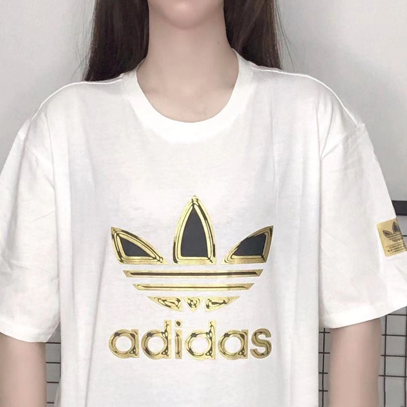 Áo Thun Tay Ngắn Cổ Tròn In Logo Adidas Thời Trang Cá Tính Cho Nữ