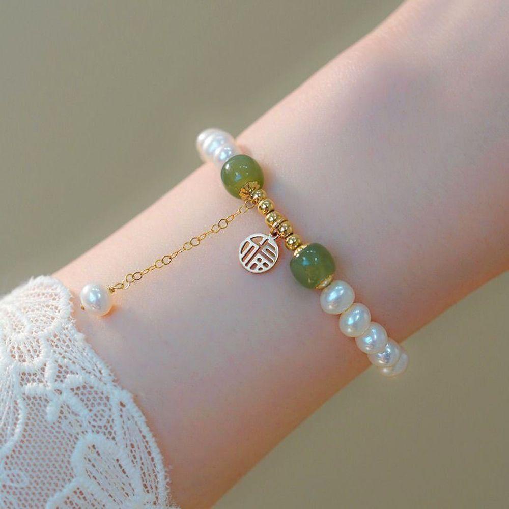 QQMALL Vòng Đeo Tay Mặt Dễ Thương Phong Cách Vintage Thời Trang Cho Nữ