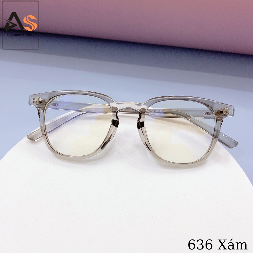 Gọng kính thời trang kính giả cận nam nữ chất liệu nhựa 636A