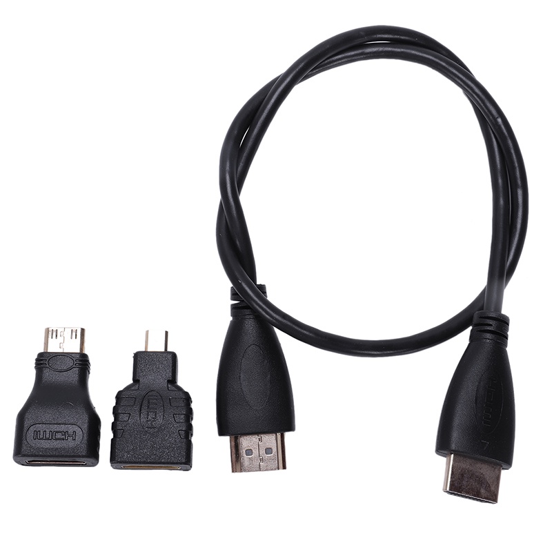 Cáp Chuyển Đổi 3 Trong 1 Hdmi Sang Mini & Micro Hdmi V1.4 0.5m Màu Đen | BigBuy360 - bigbuy360.vn