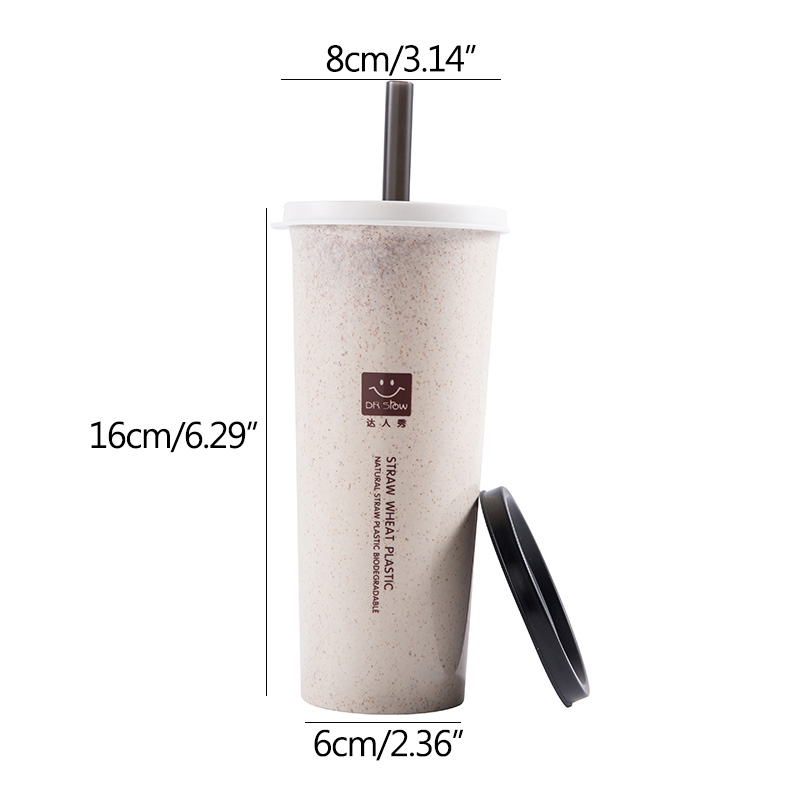 Cốc nhựa 450ml kèm ống hút tiện dụng chất lượng cao