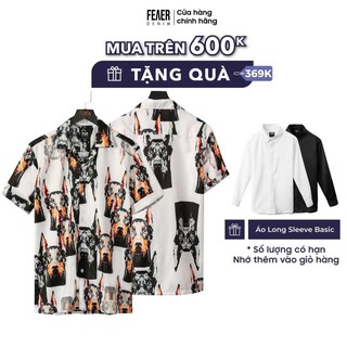 Áo sơ mi nam họa tiết FEAER vải Lụa thoáng mát, không nhăn form suông Dobermann |new arrival 2021|
