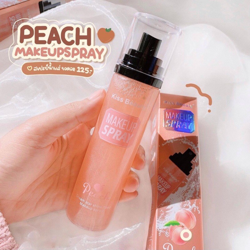 Xịt Khoá Nền Ánh Nhũ Peach Kiss Beauty