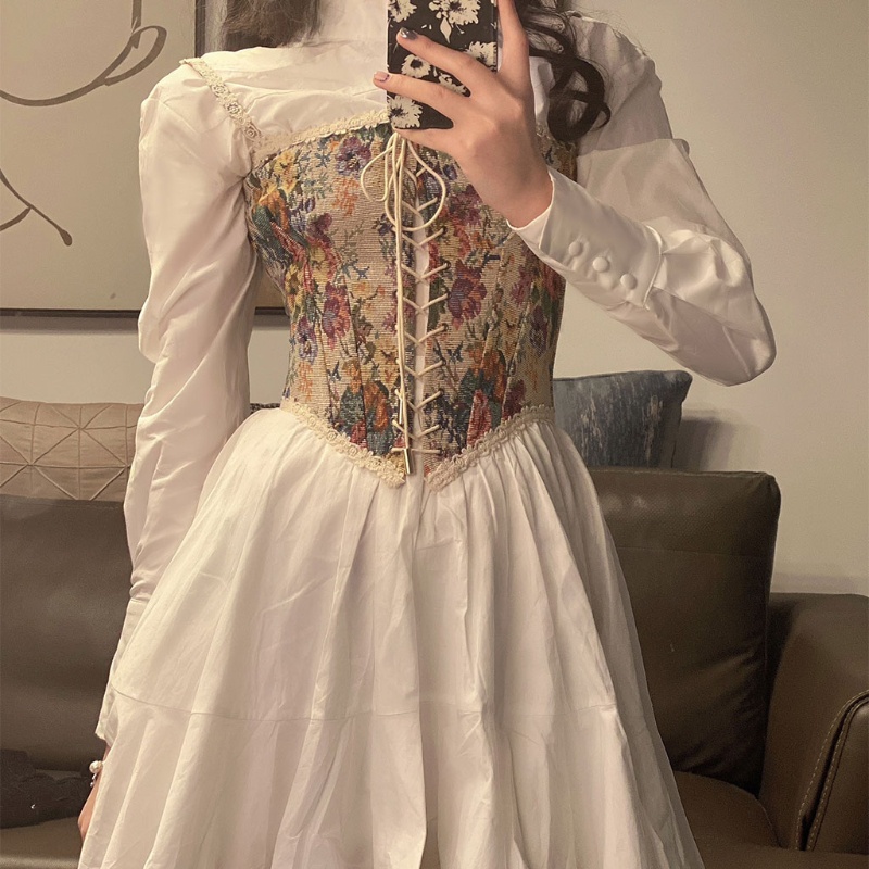 Áo Crop Top Hai Dây In Họa Tiết Hoa Phong Cách Vintage Thời Trang Mùa Hè Cho Nữ