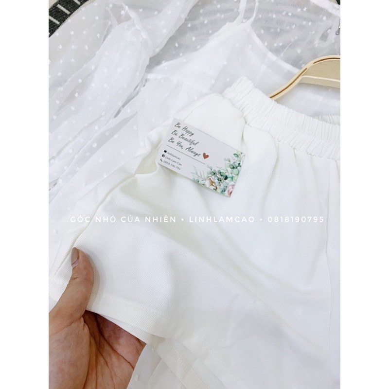 Set Áo Voan Babydoll Và Quần Đùi 3 Chi Tiết Cực Xinh (ẢNH THẬT+VIDEO)