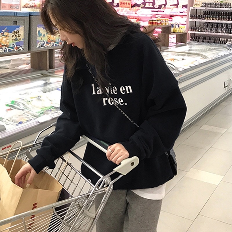 HIIXIIVI Áo sweater Mỏng Tay Dài Cổ Tròn Dáng Rộng Thời Trang Mùa Thu Hàn Quốc 2022