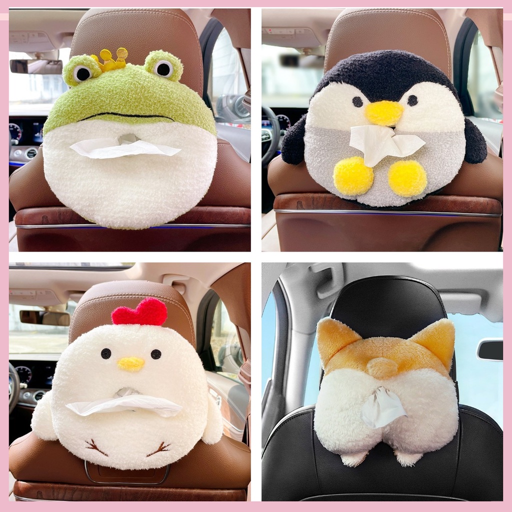 Hộp Đựng Khăn Giấy Hình Chim Cánh Cụt Hoạt Hình Sáng Tạo Thông Dụng Cho Xe Hơi