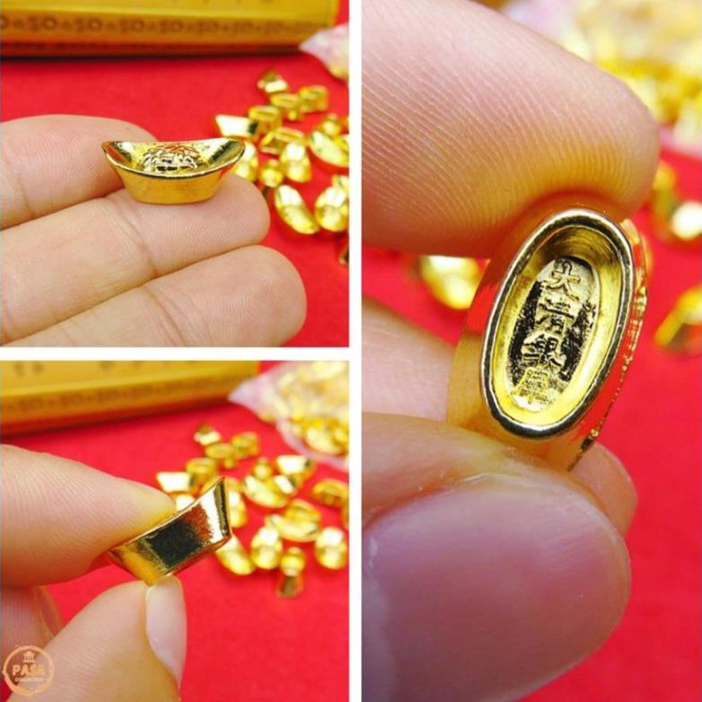 Combo 3 Thỏi vàng Thần Tài KIM NGUYÊN BẢO cỡ 2.8cm , phong thủy hút tài nạp lộc, giàu sang, no đủ...