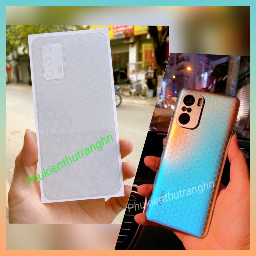 Miếng dán PPF mặt sau vân lục lăng Realme GT 5G GT NEO/ Realme Q3/ Q3 PRO/ GT Neo Flash 5G/ GT Neo 2T 5G KHÔNG FULL VIỀN