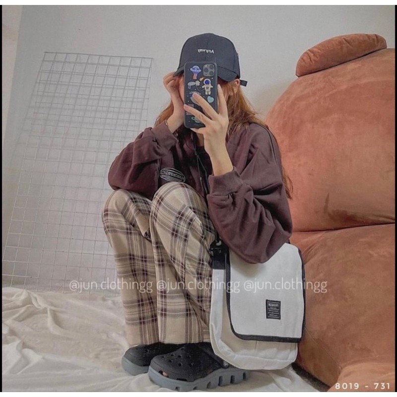 Quần Suông Kẻ Caro Ống Rộng Cúc Trước Chun Sau Ullzzang (ẢNH THẬT) | BigBuy360 - bigbuy360.vn