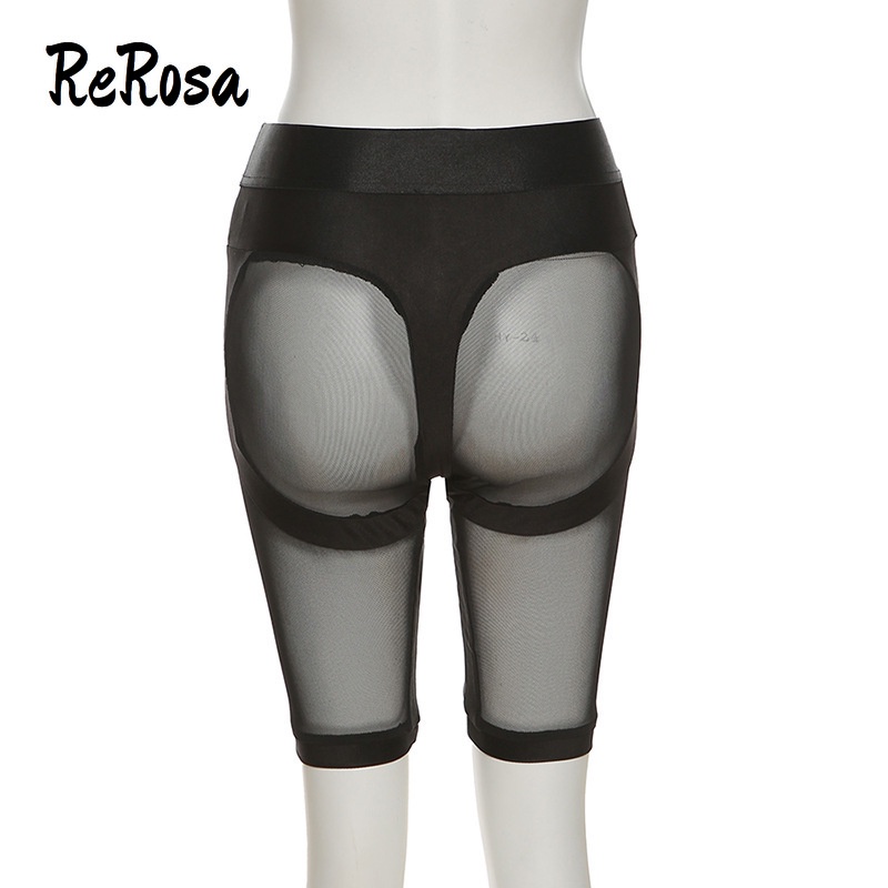 Quần Short Thể Thao Lưng Cao Phối Lưới Phong Cách Quyến Rũ Dành Cho Nữ