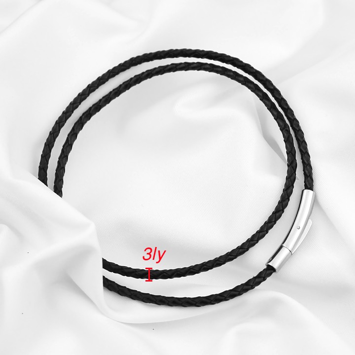 DÂY CHUYỀN ĐEN 3LY DA XỊN KHÓA INOX VIP