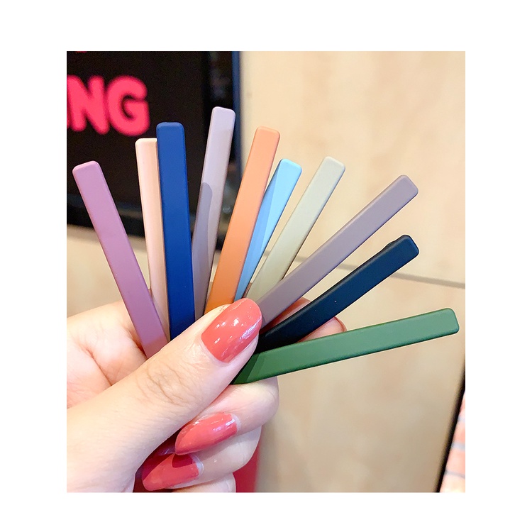 Bộ 10 Kẹp Tóc Mỏ Vịt Bằng Kim Loại Màu Sắc Đơn Giản Phong Cách Hàn Quốc Dành Cho Nữ