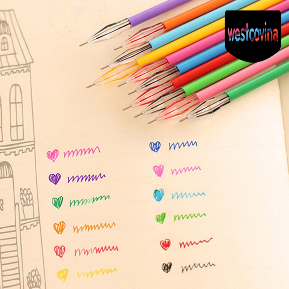 Phương Tây✎Set 12 Bút Mực Nhiều Màu Sắc