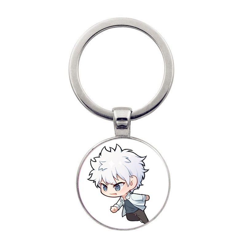 (30k) Móc khóa tròn kim loại in hình Người đại diện thời gian anime chibi xinh xắn