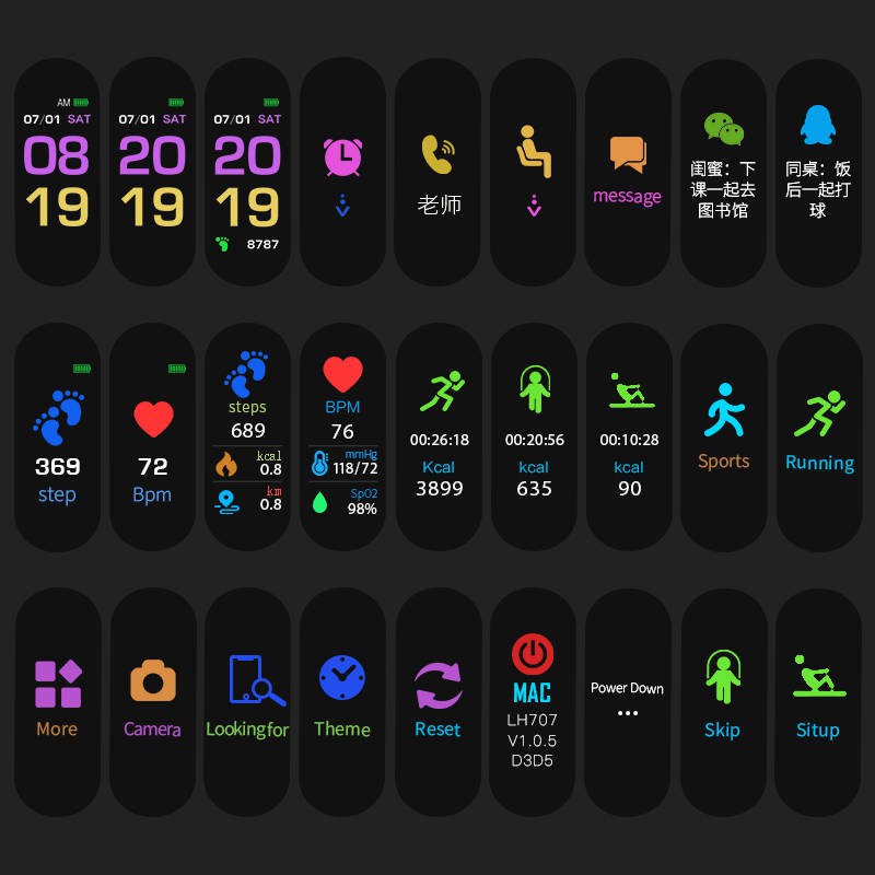 tử hồ Mô hình vụ nổ! Vòng đeo tay thông minh Bluetooth Phiên bản Hàn Quốc của nam và nữ sinh viên đa chức năng bước | BigBuy360 - bigbuy360.vn