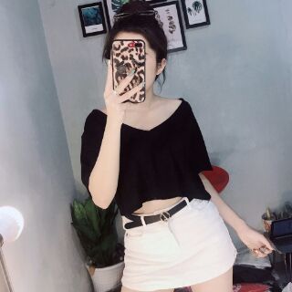 Áo croptop cổ tim siêu hot đủ màu