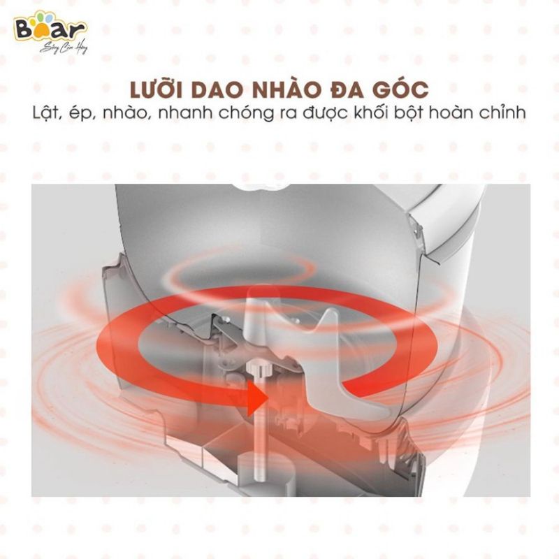 [Có Sẵn]Máy Nhồi Bột Bear 5L, Máy Trộn Bột Làm Bánh HMJ-A50B1 (Dung tích 5L) Bảo Hành 12 Tháng