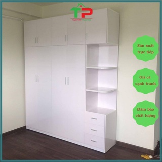 Tủ nhựa Đài Loan 5 cánh chồng - Hàng chất lượng cao, bền đẹp, tiện lợi -Nội thất Nhựa Tấn Phát (cao 240 rộng 205 sâu 52)