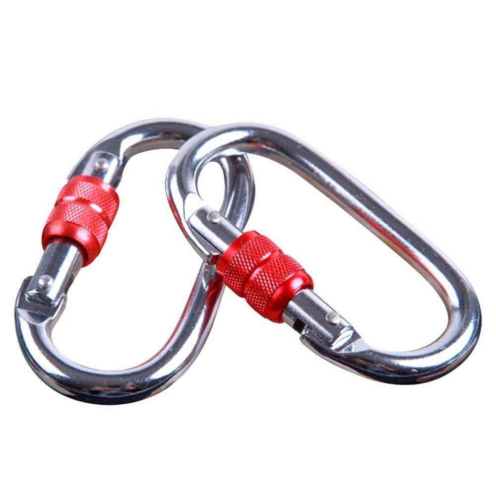 Móc Khóa Carabiner Hình Chữ D Bằng Hợp Kim Nhôm An Toàn Cho Leo Núi