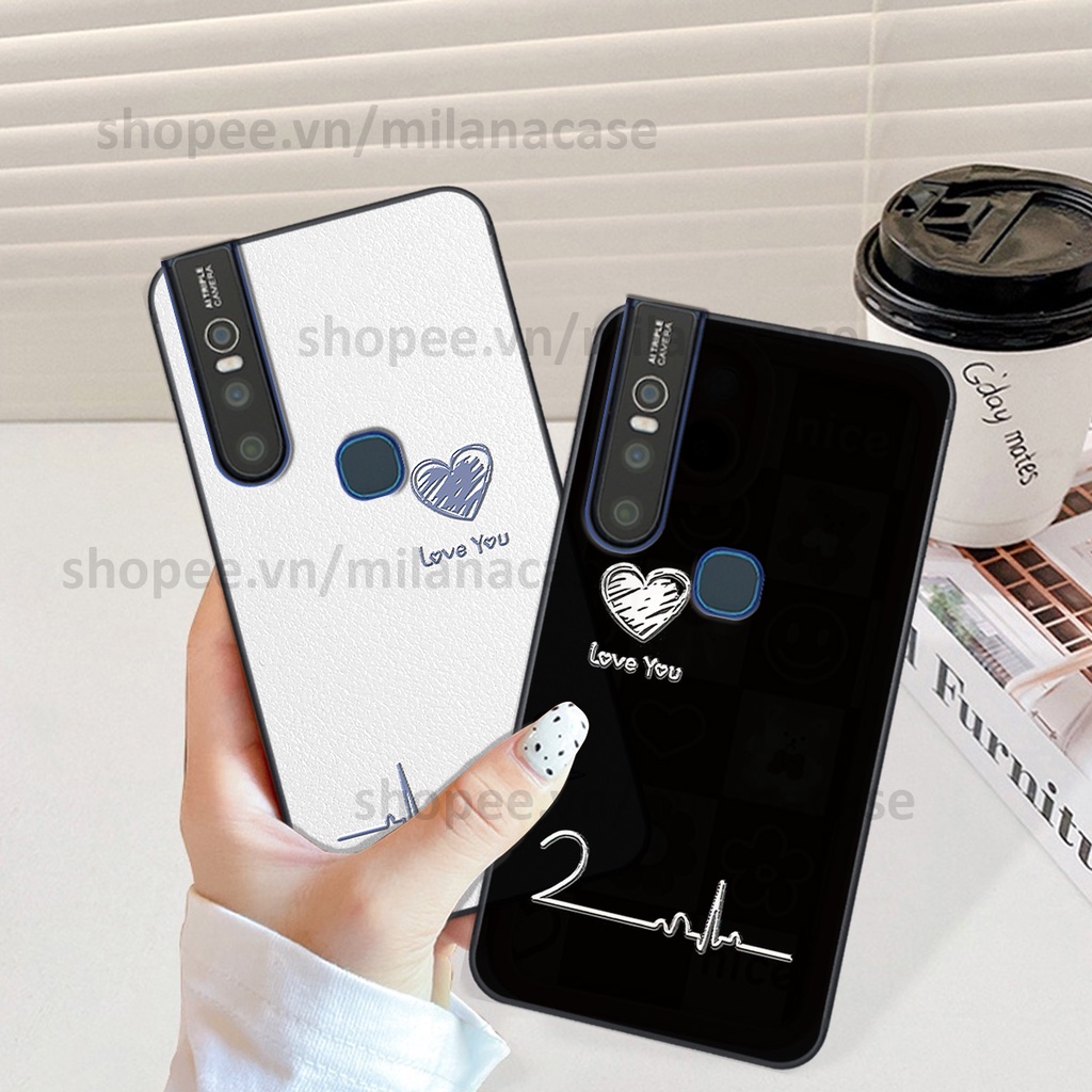 Ốp Vivo V15 / V15 Pro in hình caro trái tim siêu đẹp, siêu nét đầy phong cách cá tính