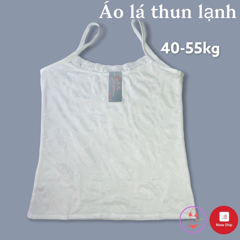 Áo lót áo lá thun lạnh cho học sinh loại dài co giãn thoải mái phối hoa văn size&lt;55kg