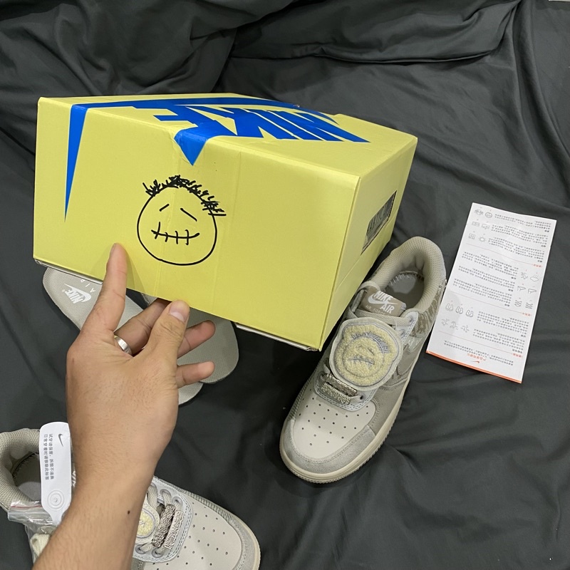 GIÀY AIR AF1 TRAVIS SCOT GREY LAI AU [ FULL BOX +FREE SHIP ]