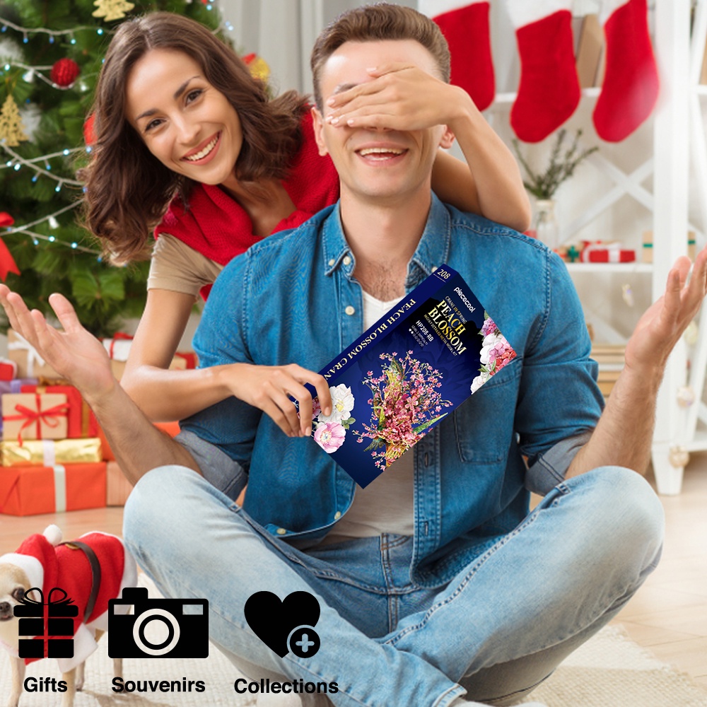 Set đồ chơi lắp ráp PIECECOOL mô hình 3D kim loại kiểu dáng hoa và chim tùy chọn làm quà tặng lễ tình nhân