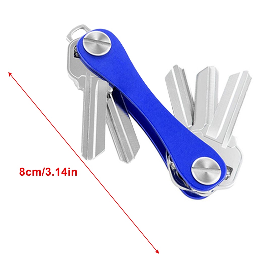 Car Keychain Metal Aluminum Alloy Key Holder Portable Pocket DIY Auto Key Ring Clip