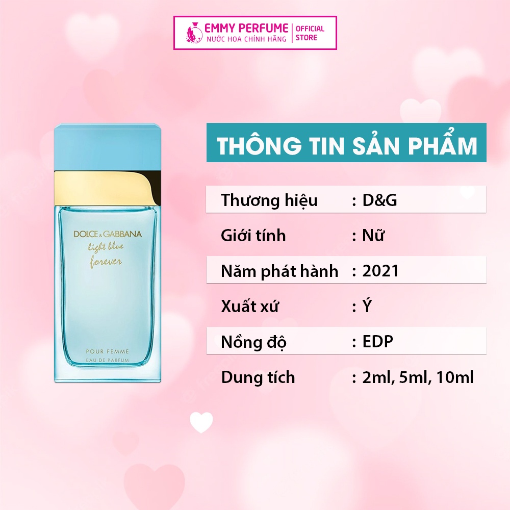 Nước hoa nữ D.G Light Blue EDT| Light Blue Intense| Light Blue Forever pour femme - EmmyPer