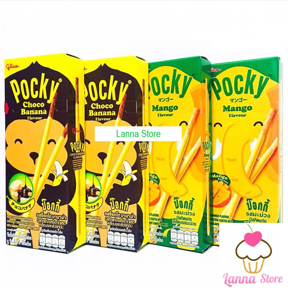 Bánh que Pocky vị chuối và xoài GLICO hộp 25g - Thái Lan