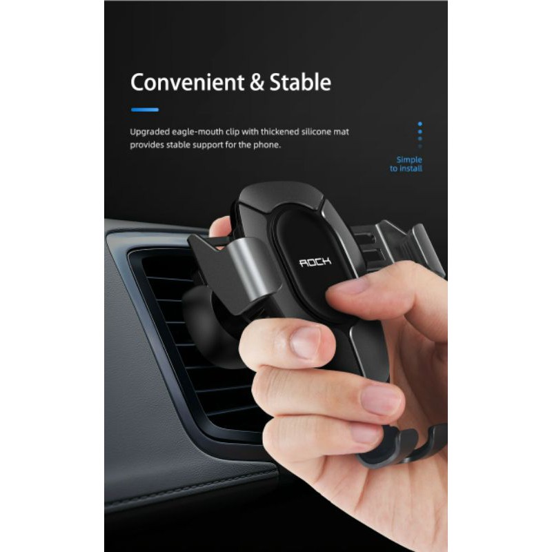 Giá đỡ Rock Kẹp điện thoại cửa gió oto xe hơi Gravity air Vent car mount Pro chính hãng