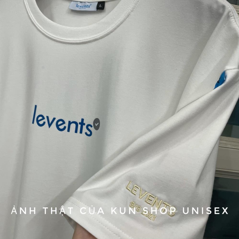 Áo thun unisex Levents Popular Logo Nam nữ màu trắng kem Full tag đồ unisex