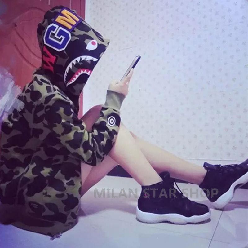 Áo Khoác Hoodie Họa Tiết Rằn Ri / Đầu Cá Mập Cá Tính | BigBuy360 - bigbuy360.vn