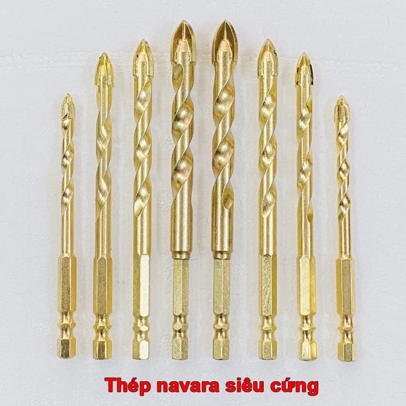 Mũi Khoan Đa Năng 4 Cạnh Chân Lục Giác, Khoan Tường, Kính, Thuỷ Tinh, Gạch Men, Nhôm, Gỗ