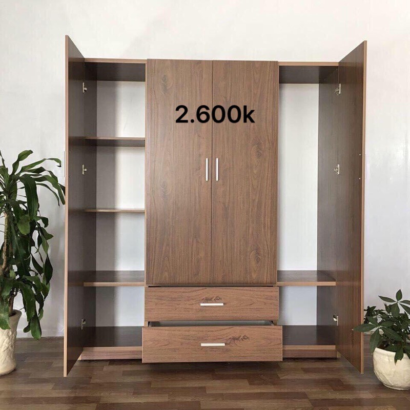 Tủ nhựa đài loan 4 cánh 2 ngăn kéo giá tại xưởng 1m80*1m65*50cm