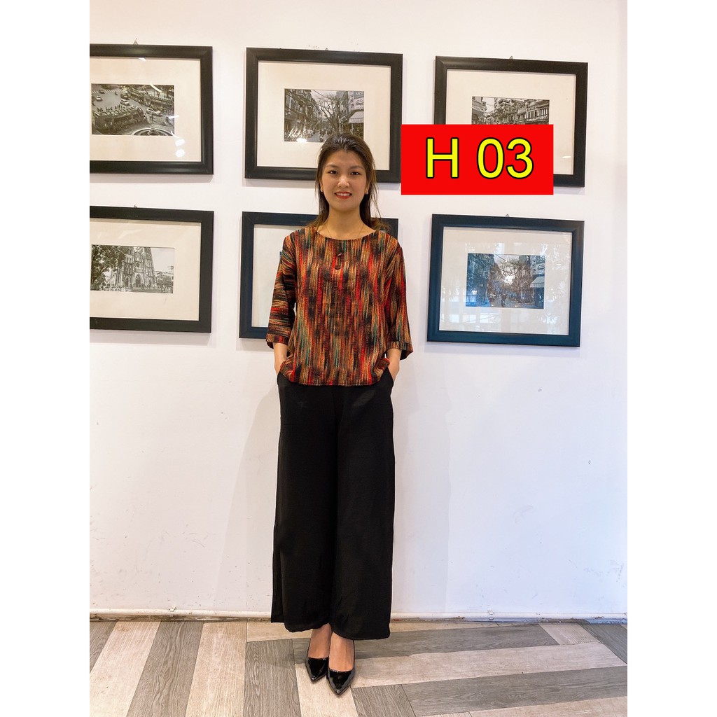 Sét Bộ Trung Niên - Sét Trung Niên Tay Lỡ - Quần dài ống Sớ - Chất Liệu Lụa Hàn Châu Cao Cấp dành cho Các Bà, các Mẹ | BigBuy360 - bigbuy360.vn