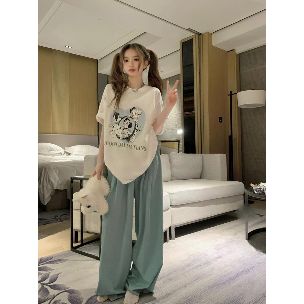 Bộ ÁO Thun + QuầN LụA ChốNg NắNg 63580 Dễ Thương Cho Thú