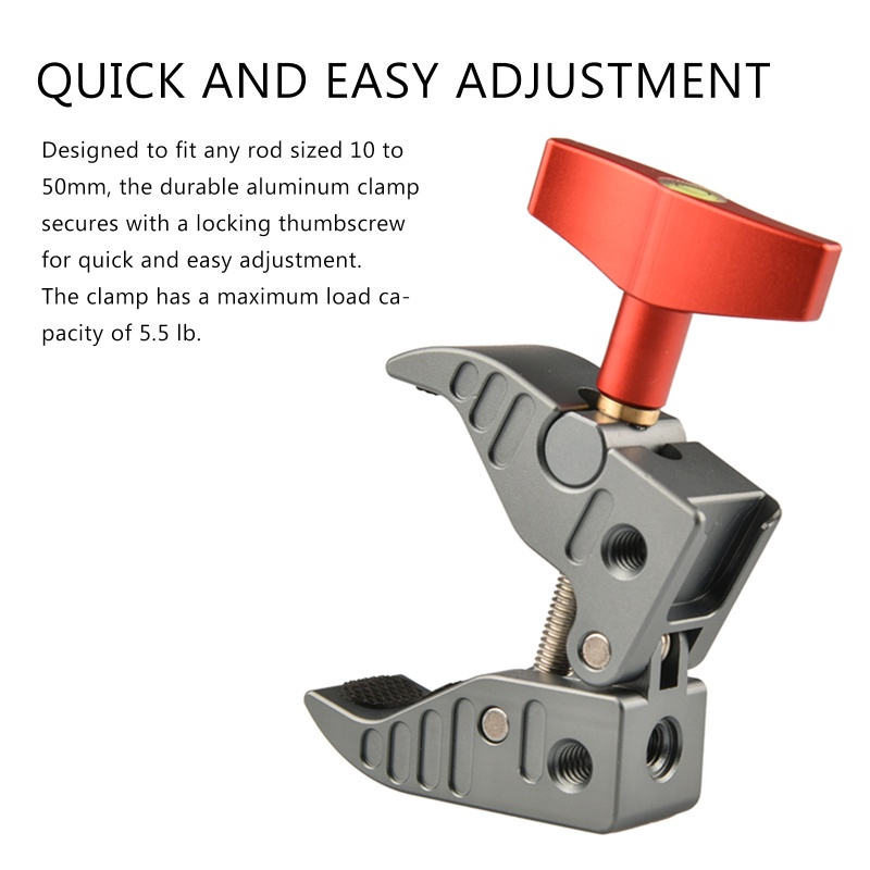 Giá Đỡ Kẹp Càng Cua Mạ Điện Có Lỗ Vít 1 / 4 &quot;Chuyên Dụng Cho Đèn Flash / Máy Ảnh