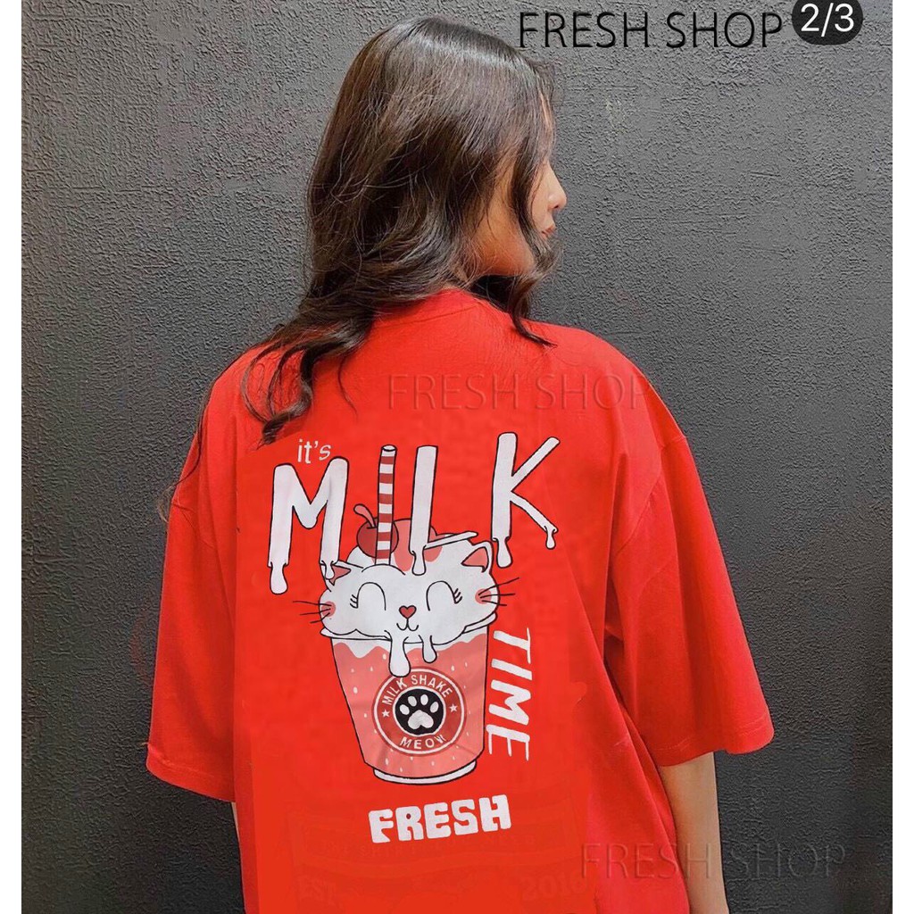 Áo Thun Unisex - Áo Cặp Nam Nữ MILK From Rộng Từ