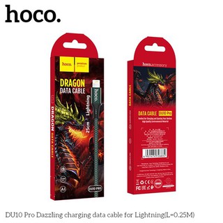 Cáp sạc nhanh 3.0A dây dù Hoco DU10 Pro lightning 25cm chính hãng