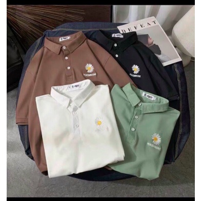 Áo Phông POLO Nữ Có Cổ Form Rộng In Hình Hoa Cúc Siêu Dễ Thương Tay Lỡ Chất Thun Cotton Mềm Mát TTQ0020