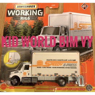 freeship Xe mô hình Matchbox Tải Working Rigs Series International MV Box Truck GWG35.
