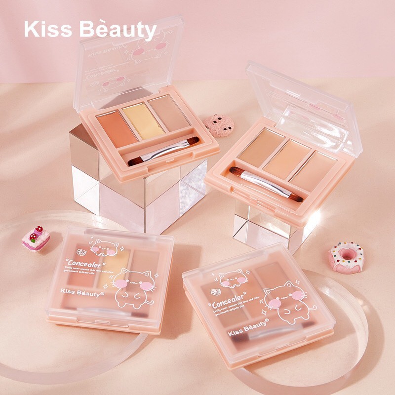 Che khuyết điểm 3 tầng 3 in 1 GOGO TALES tiện lợi Soft Moist Pocket Concealer KISS BEAUTY GogoTales KISS10 GT414 GOGO133